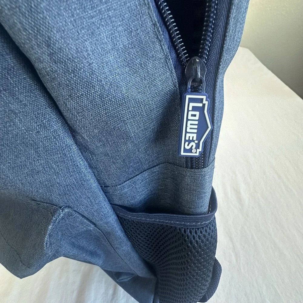 NEW Lowe's FULL SIZE, Blue Backpack, Zippers, Pockets, Tool Bag, Work Bag‎